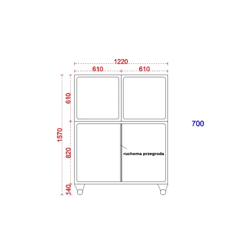Klatka stalowa dla kotów 122 x 70 x 157 cm bez kuwet Klatka stalowa dla kotów 122x70x157 cm-TTCC-01-1.png