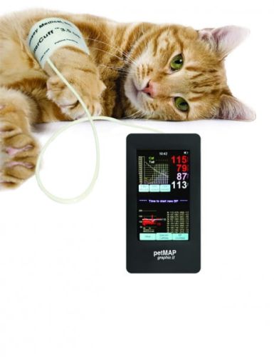Veterinární monitor krevního tlaku PetMAP graphic II cat-with-pmgii.jpg