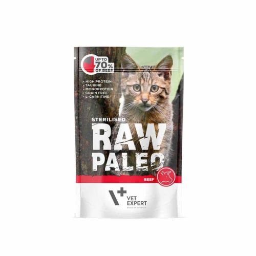 RAW PALEO Sterilované hovězí maso pro kočky 100 g Vet-Expert raw-paleo-sterilised-beef-mokra-karma-dla-kotow-sterylizowanych-wolowina-pakiet-12x100g.jpg