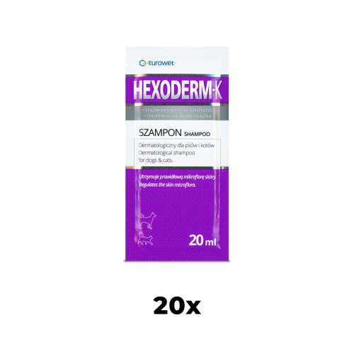 Šampon Hexoderm-K v sáčcích 20 x 20 ml Eurowet
