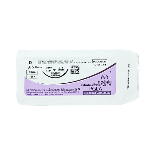 PGLA vstřebatelné chirurgické stehy 1 ks. Nici chirurgiczne wchłanialne 38 koła 0 30 mm PGLA 1 szt.png