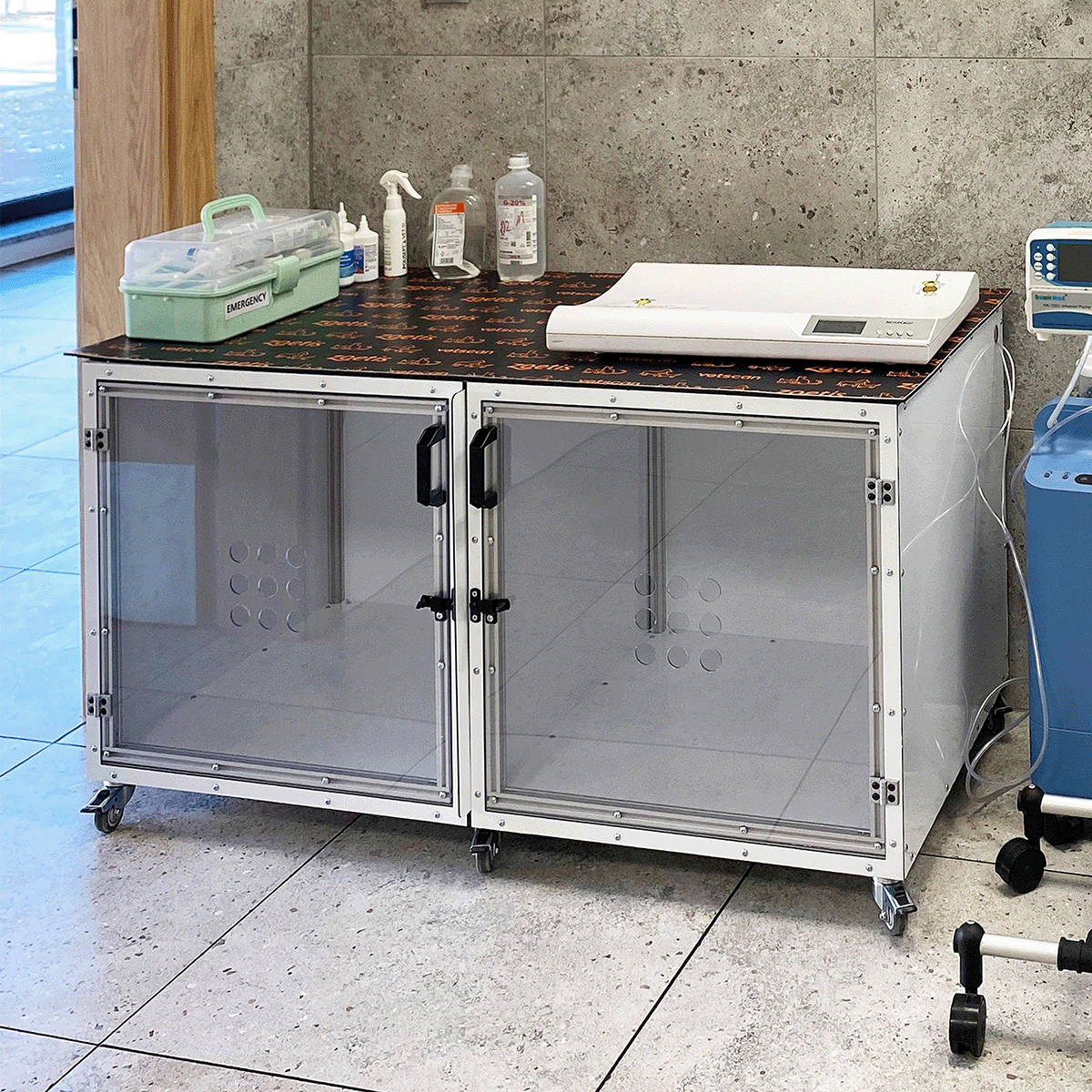 Dvojitá klec s pohyblivou přepážkou 60x120x60 cm