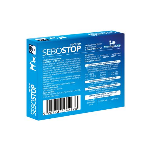 SEBOSTOP spot-on kapky 5 x 2 ml Eurowet SEBOSTOP spot-on krople 5 x 2 ml Eurowet-2.jpg