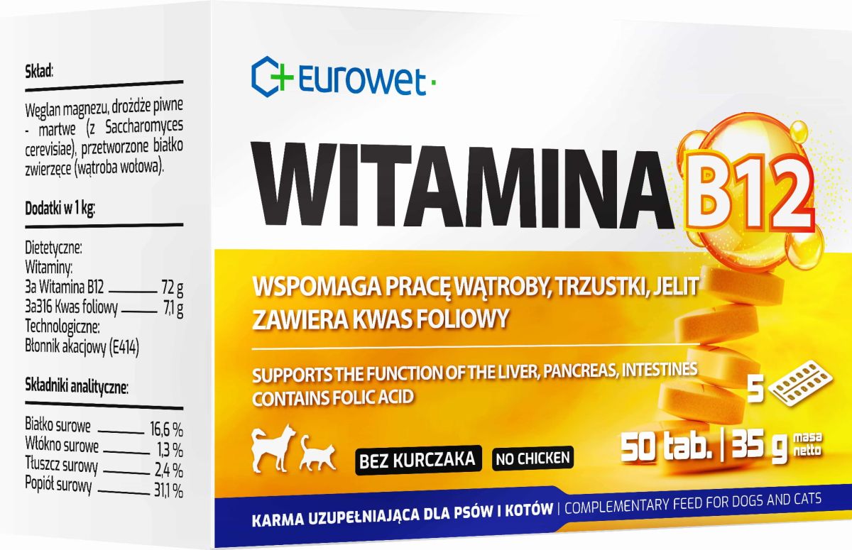 Vitamin B12 pro psy a kočky 30 ks. Eurowet